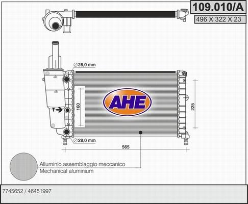 AHE 109.010/A - Радіатор, охолодження двигуна autocars.com.ua