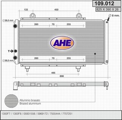 AHE 109.012 - Радіатор, охолодження двигуна autocars.com.ua