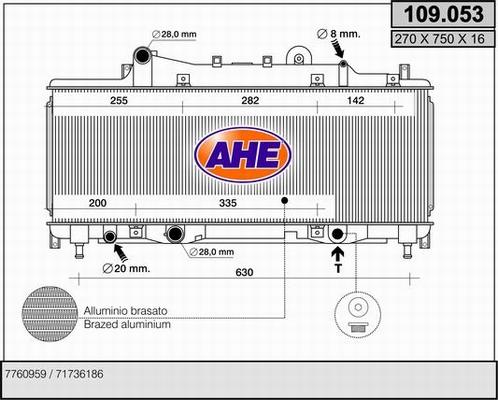 AHE 109.053 - Радіатор, охолодження двигуна autocars.com.ua