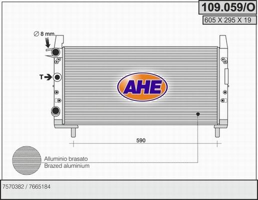 AHE 109.059/O - Радіатор, охолодження двигуна autocars.com.ua