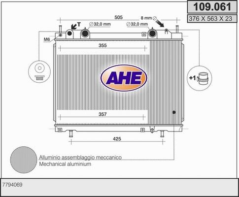 AHE 109.061 - Радиатор, охлаждение двигателя autodnr.net