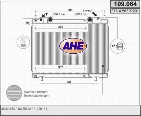 AHE 109.064 - Радиатор, охлаждение двигателя autodnr.net