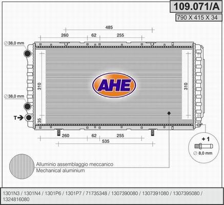 AHE 109.071/A - Радіатор, охолодження двигуна autocars.com.ua