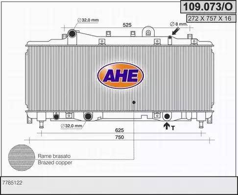AHE 109.073/O - Радіатор, охолодження двигуна autocars.com.ua