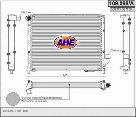 AHE 109.088/A - Радіатор, охолодження двигуна autocars.com.ua