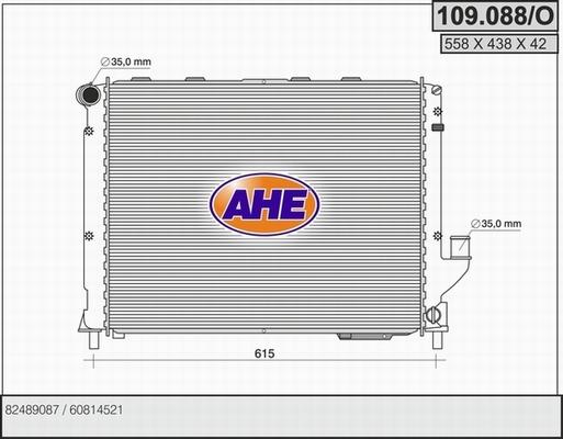 AHE 109.088/O - Радіатор, охолодження двигуна autocars.com.ua
