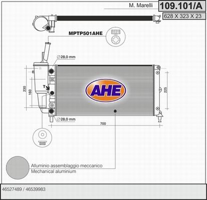 AHE 109.101/A - Радіатор, охолодження двигуна autocars.com.ua