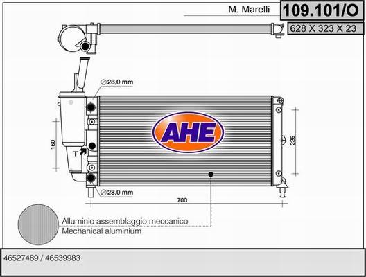 AHE 109.101/O - Радіатор, охолодження двигуна autocars.com.ua