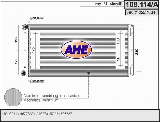 AHE 109.114/A - Радіатор, охолодження двигуна autocars.com.ua