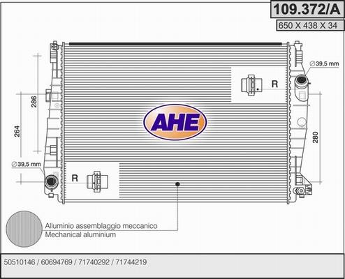 AHE 109.372/A - Радіатор, охолодження двигуна autocars.com.ua