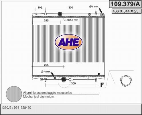 AHE 109.379/A - Радіатор, охолодження двигуна autocars.com.ua