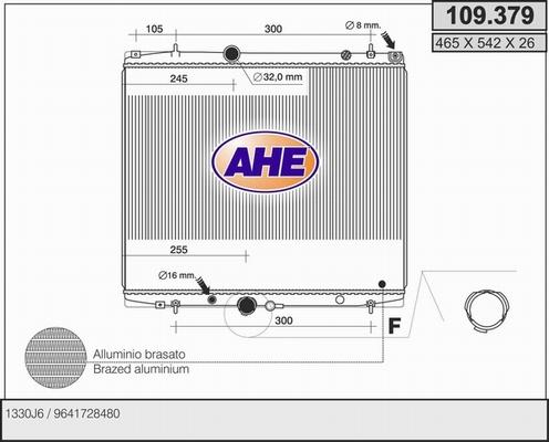 AHE 109.379 - Радіатор, охолодження двигуна autocars.com.ua