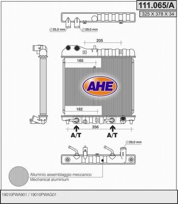 AHE 111.065/A - Радіатор, охолодження двигуна autocars.com.ua