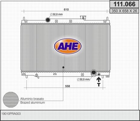 AHE 111.066 - Радіатор, охолодження двигуна autocars.com.ua
