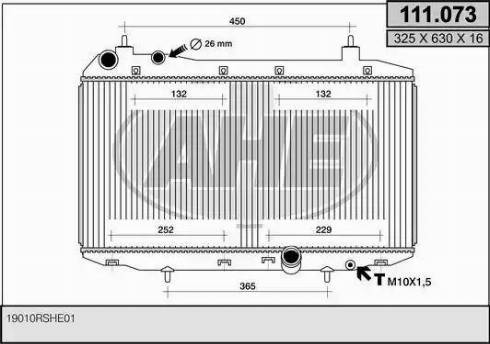 AHE 111.073 - Радиатор, охлаждение двигателя autodnr.net