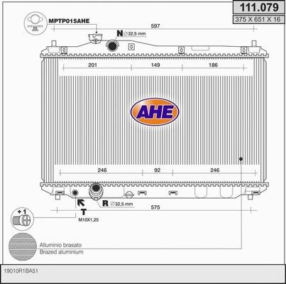 AHE 111.079 - Радіатор, охолодження двигуна autocars.com.ua