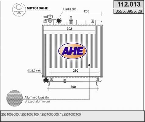 AHE 112.013 - Радіатор, охолодження двигуна autocars.com.ua