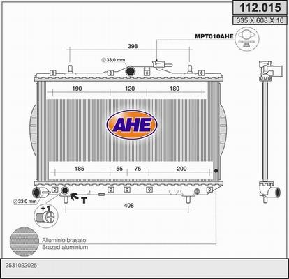 AHE 112.015 - Радіатор, охолодження двигуна autocars.com.ua