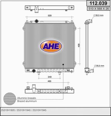 AHE 112.039 - Радиатор, охлаждение двигателя autodnr.net