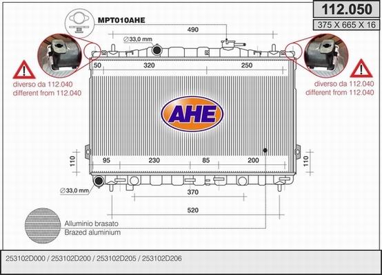 AHE 112.050 - Радиатор, охлаждение двигателя autodnr.net