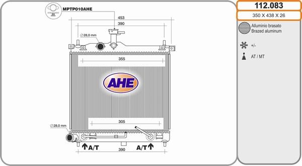 AHE 112.083 - Радиатор, охлаждение двигателя autodnr.net