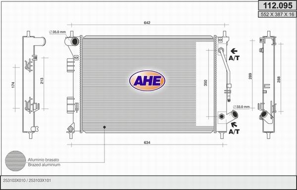 AHE 112.095 - Радіатор, охолодження двигуна autocars.com.ua