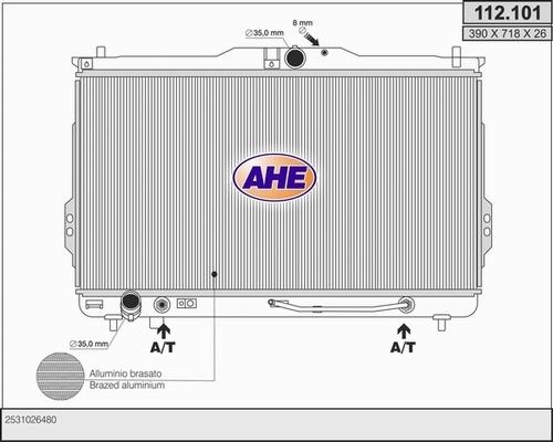 AHE 112.101 - Радіатор, охолодження двигуна autocars.com.ua