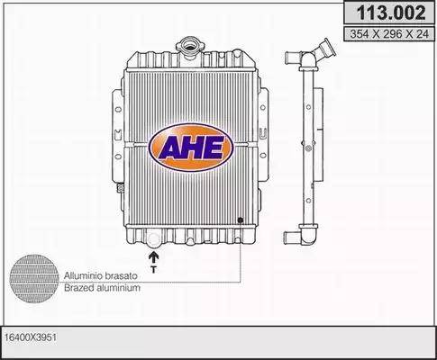 AHE 113.002 - Радіатор, охолодження двигуна autocars.com.ua