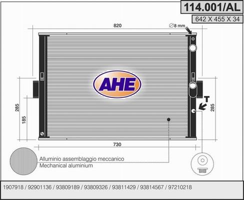 AHE 114.001AL - Радиатор, охлаждение двигателя autodnr.net