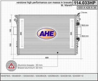 AHE 114.033HP - Радіатор, охолодження двигуна autocars.com.ua