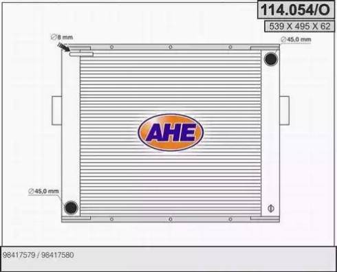 AHE 114.054/O - Радіатор, охолодження двигуна autocars.com.ua