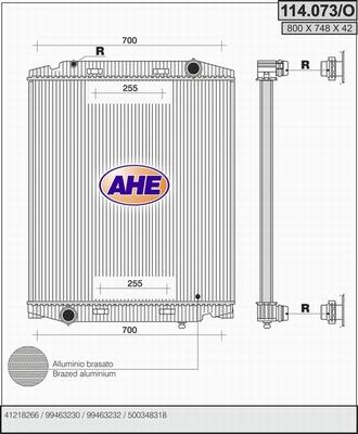 AHE 114.073/O - Радіатор, охолодження двигуна autocars.com.ua