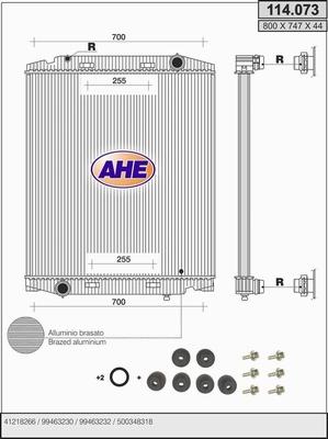 AHE 114.073 - Радіатор, охолодження двигуна autocars.com.ua