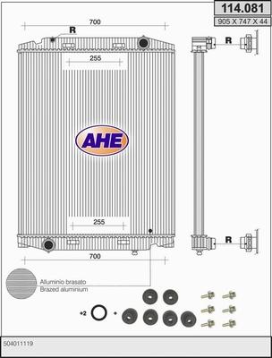 AHE 114.081 - Радіатор, охолодження двигуна autocars.com.ua