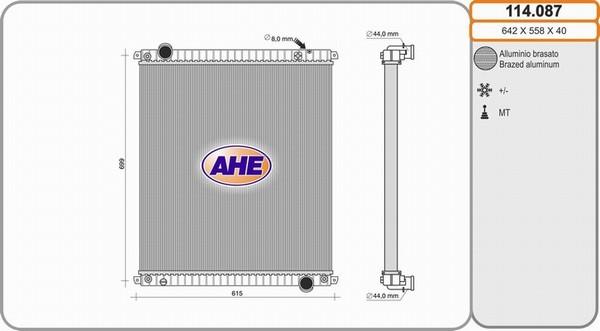AHE 114.087 - Радиатор, охлаждение двигателя autodnr.net