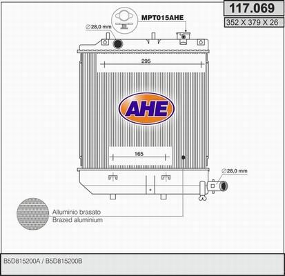 AHE 117.069 - Радіатор, охолодження двигуна autocars.com.ua