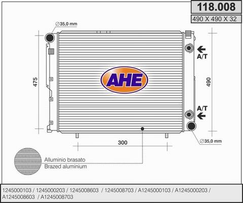 AHE 118.008 - Радиатор, охлаждение двигателя autodnr.net