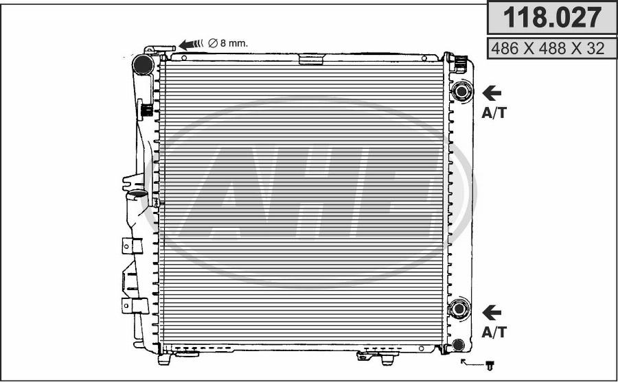 AHE 118.027 - Радіатор, охолодження двигуна autocars.com.ua