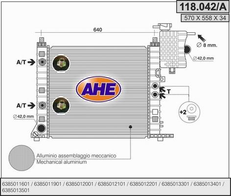 AHE 118.042/A - Радіатор, охолодження двигуна autocars.com.ua