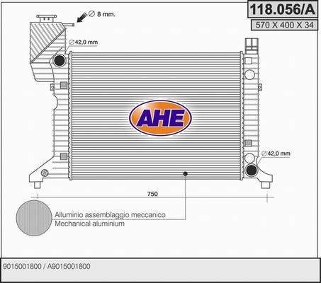 AHE 118.056/A - Радіатор, охолодження двигуна autocars.com.ua