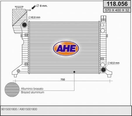 AHE 118.056 - Радіатор, охолодження двигуна autocars.com.ua