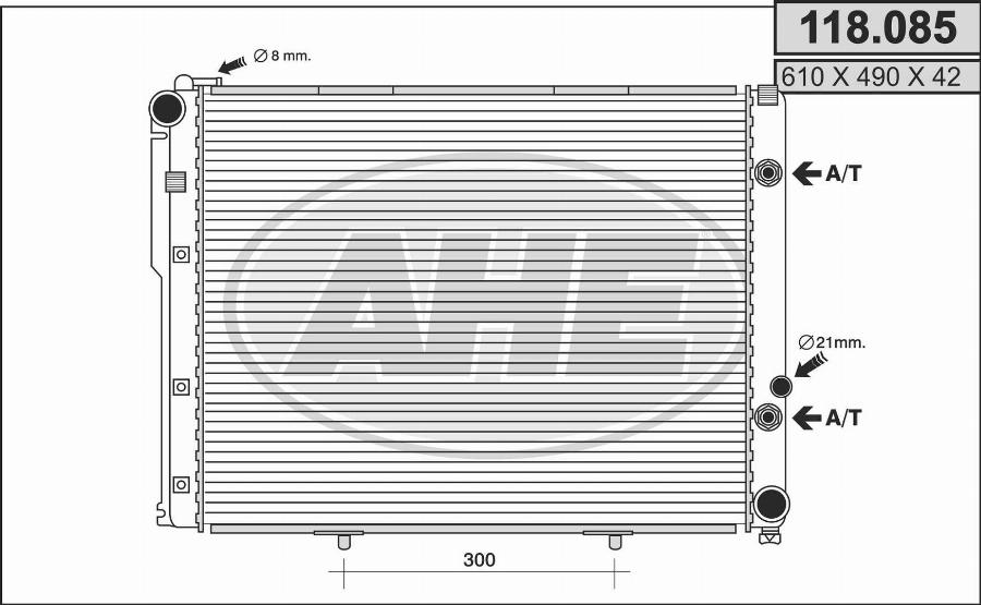 AHE 118085 - Радіатор, охолодження двигуна autocars.com.ua