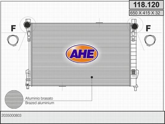 AHE 118.120 - Радіатор, охолодження двигуна autocars.com.ua