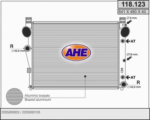 AHE 118.123 - Радіатор, охолодження двигуна autocars.com.ua