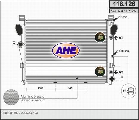 AHE 118.126 - Радіатор, охолодження двигуна autocars.com.ua