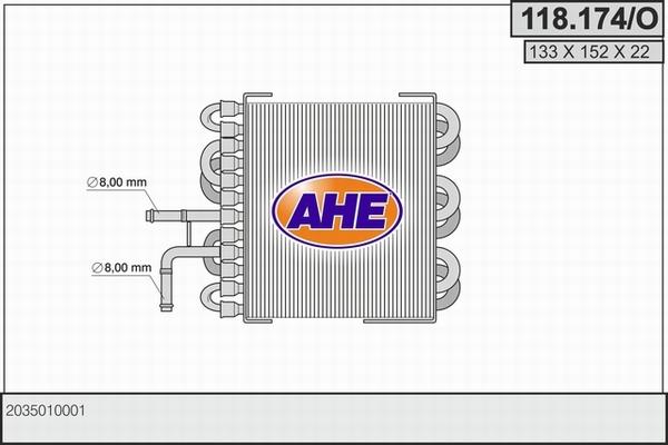 AHE 118.174/O - Радіатор, охолодження двигуна autocars.com.ua