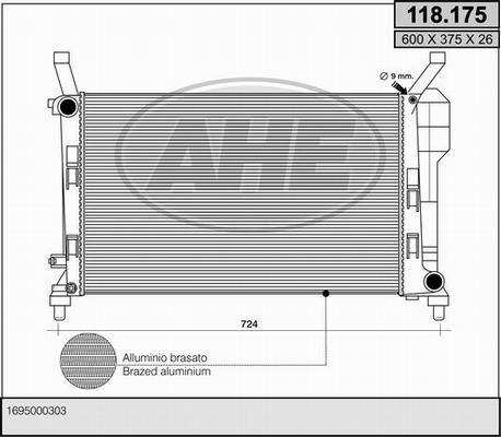 AHE 118.175 - Радиатор, охлаждение двигателя autodnr.net