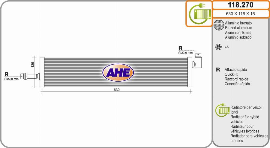 AHE 118.270 - Радіатор, охолодження двигуна autocars.com.ua