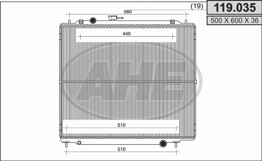 AHE 119.035 - Радіатор, охолодження двигуна autocars.com.ua