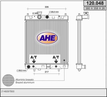 AHE 120.048 - Радіатор, охолодження двигуна autocars.com.ua